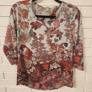 Energe Floral Patterned Women's Top Small